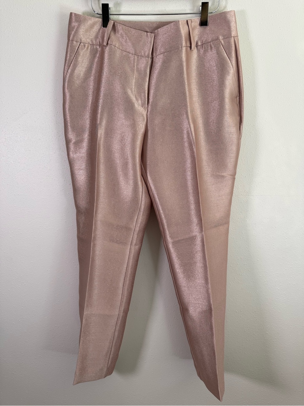 NWT Ann Taylor Signature Rose Gold Metallic Ankle Pants Women’s Size 6